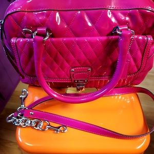 Coach Pink patented leather  satchel